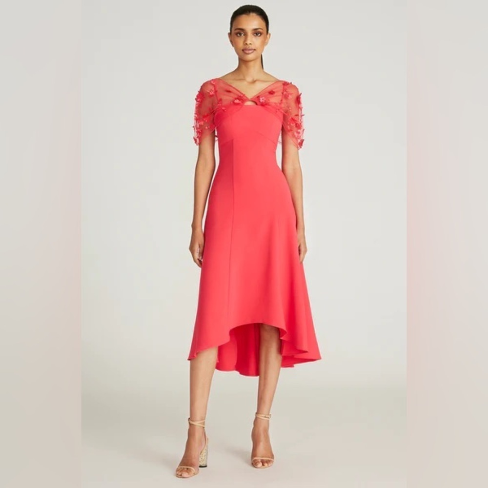 Theia Riley Pink High Low Cocktail Dress Size 10